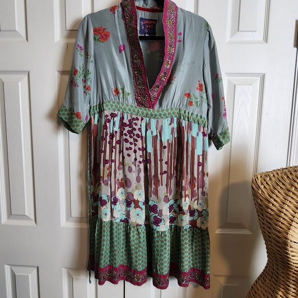 Vintage Johnny Was Rayon Silk Dress - Picture 2 of 7
